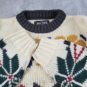 VTG Sweater Mens M Wool Mohair Alpaca‎ Made Italy Fair Isle Chunky Knit Oversize